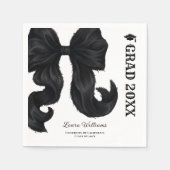 Serviette En Papier Diplôme Moderne Ruban Noir (Devant)
