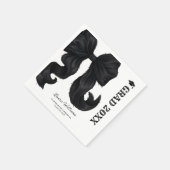 Serviette En Papier Diplôme Moderne Ruban Noir (Coin)
