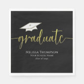 Serviette En Papier Diplômé Moderne Simple Gold Graduation Cap (Devant)