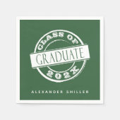 Serviette En Papier Diplômé moderne simple vert (Devant)