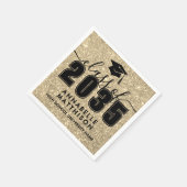 Serviette En Papier Diplômé Paillettes Dorées (Coin)