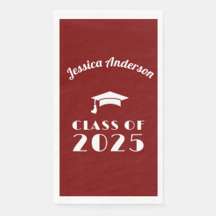 Serviette En Papier Diplôme personnalisé marron et blanc 