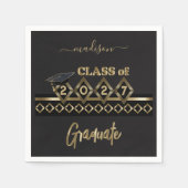 Serviette En Papier Diplômé personnalisé - Noir et Or (Devant)