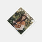 Serviette En Papier Diplôme photo de script blanc moderne (Coin)