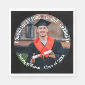 Serviette En Papier Diplômé Photo Élégant Diplômé Élégant Personnalisé (Devant)