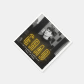 Serviette En Papier Diplôme photo moderne en néon jaune (Coin)
