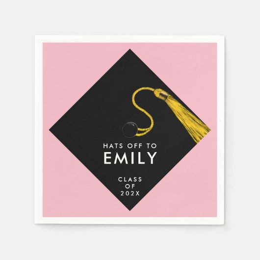 Serviette En Papier Diplôme Rose 2026 (Devant)