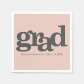 Serviette En Papier Diplôme rose vif audace typographie moderne (Devant)