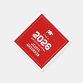 Serviette En Papier Diplômé Rouge 2026 (Coin)