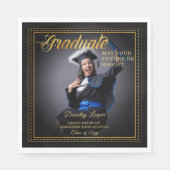 Serviette En Papier Diplômé. Touche d'or Éclairez votre avenir. (Devant)