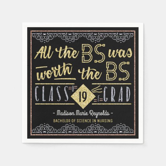 Serviette En Papier Diplôme universitaire de baccalauréat baccalauréat (Devant)