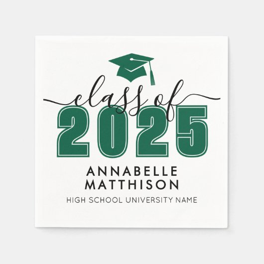 Serviette En Papier Diplômé vert (Devant)