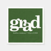 Serviette En Papier Diplôme vert typographie audacieuse simple moderne (Devant)