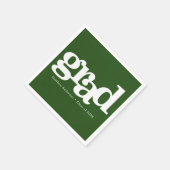 Serviette En Papier Diplôme vert typographie audacieuse simple moderne (Coin)