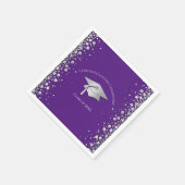 Serviette En Papier Diplômé Violet et Argent (Coin)