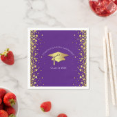 Serviette En Papier Diplômé Violet et Or (En situation)
