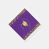 Serviette En Papier Diplômé Violet et Or (Coin)