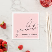 Serviette En Papier Diplômées roses (En situation)
