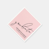 Serviette En Papier Diplômées roses (Coin)