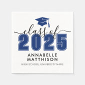 Serviette En Papier Diplômés Bleu (Devant)