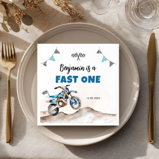 Serviette En Papier Dirt Bike Fast One Boy Birthday Party