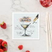 Serviette En Papier Dirty Martini Barre de recettes Dessin (En situation)