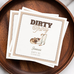 Serviette En Papier Dirty Thirty Cocktail Western 30th Birthday Party