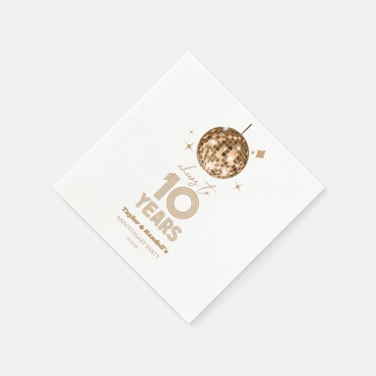 Serviette En Papier Disco 10 ans de fête Mariage (Coin)