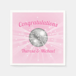 Serviette En Papier Disco Ball Baby shower fille rose Super