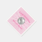 Serviette En Papier Disco Ball Baby shower fille rose Super (Coin)