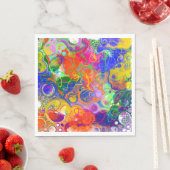 Serviette En Papier Disco Ball Electricity Fluid Art (En situation)