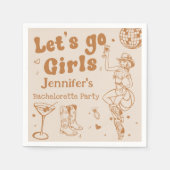 Serviette En Papier Disco Cowgirl Rodeo Bachelorette Party Naples (Devant)
