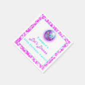 Serviette En Papier Disco Empreinte de léopard rose Retro Danse Annive (Coin)