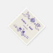 Serviette En Papier Disco Funky Retro Main Tirée Mariage serviettes (Coin)