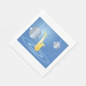 Serviette En Papier Disco Jazz Saxophone Balls de Miroir Étincelant (Coin)