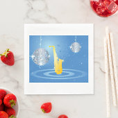 Serviette En Papier Disco Jazz Saxophone Balls de Miroir Étincelant