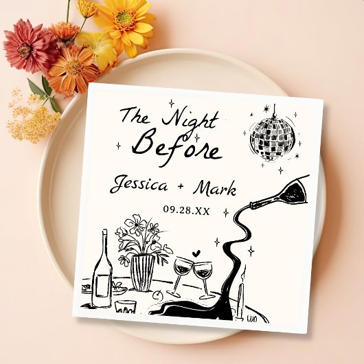 Serviette En Papier Disco La Nuit Avant Le Mariage