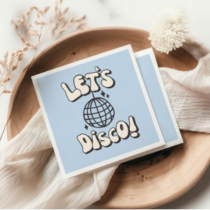 Serviette En Papier Disco Party Blue Napkin