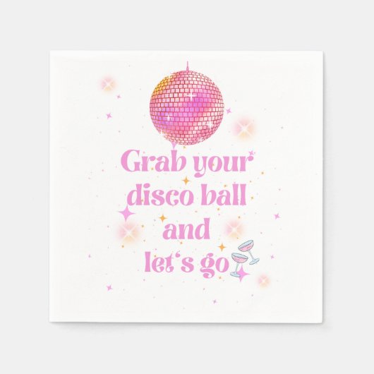 Serviette En Papier Disco Party Cocktail Napkins (Devant)