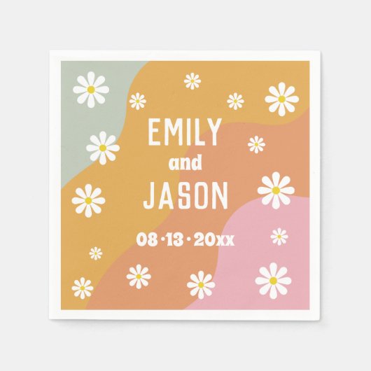 Serviette En Papier Disco Retro Mariage Cocktail serviettes (Devant)