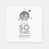 Serviette En Papier Disco Soirée Mariage de 50 ans (Devant)