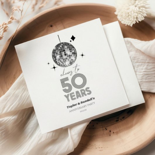 Serviette En Papier Disco Soirée Mariage de 50 ans