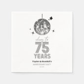 Serviette En Papier Disco Soirée Mariage de 75 ans (Devant)