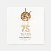 Serviette En Papier Disco Soirée Mariage de 75 ans (Devant)