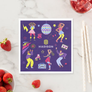 Serviette En Papier Discoball super Roller Disco Party Retro 80s