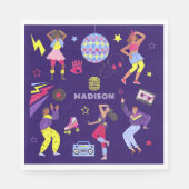 Serviette En Papier Discoball super Roller Disco Party Retro 80s (Devant)
