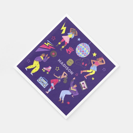 Serviette En Papier Discoball super Roller Disco Party Retro 80s (Coin)