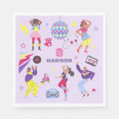 Serviette En Papier Discoball super Roller Disco Party Retro 80s (Devant)