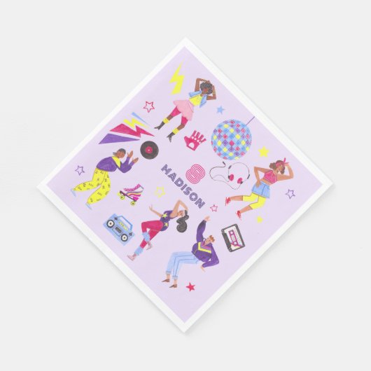 Serviette En Papier Discoball super Roller Disco Party Retro 80s (Coin)