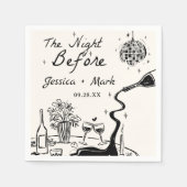 Serviette En Papier Discothèque Whimsical La Nuit Avant Mariage (Devant)